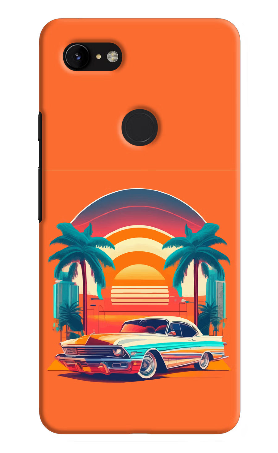 Palm Drive 80s Google Pixel 3 XL Back Cover, Hard case