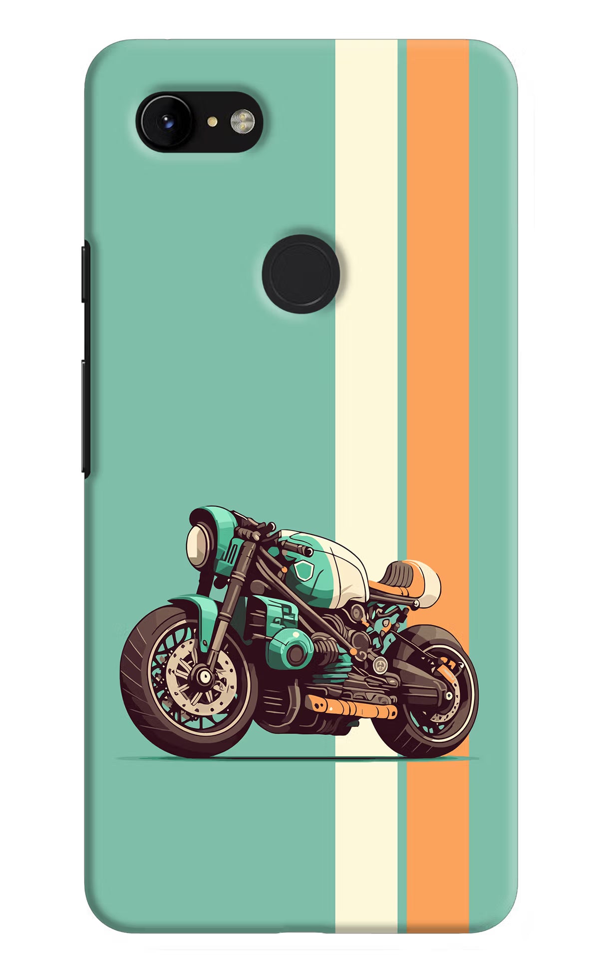 Striped Moto Drift Google Pixel 3 XL Hard Case Back Cover by Casekaro