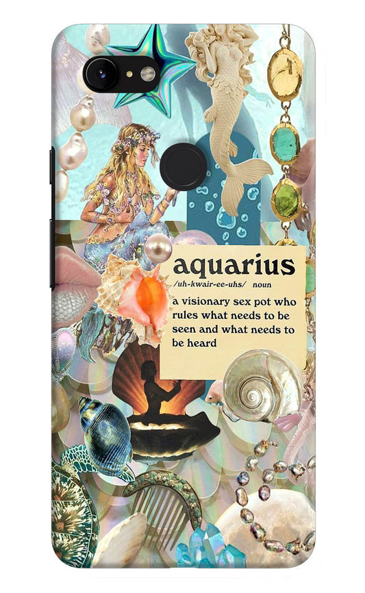 Aquarius Zodiac Google Pixel 3 XL Hard Case Back Cover by Casekaro