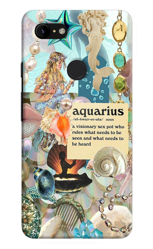Aquarius Zodiac Google Pixel 3 XL Hard Case Back Cover by Casekaro