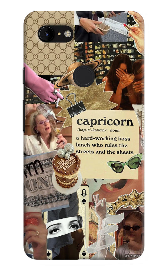 Capricorn Zodiac Google Pixel 3 XL Hard Case Back Cover by Casekaro