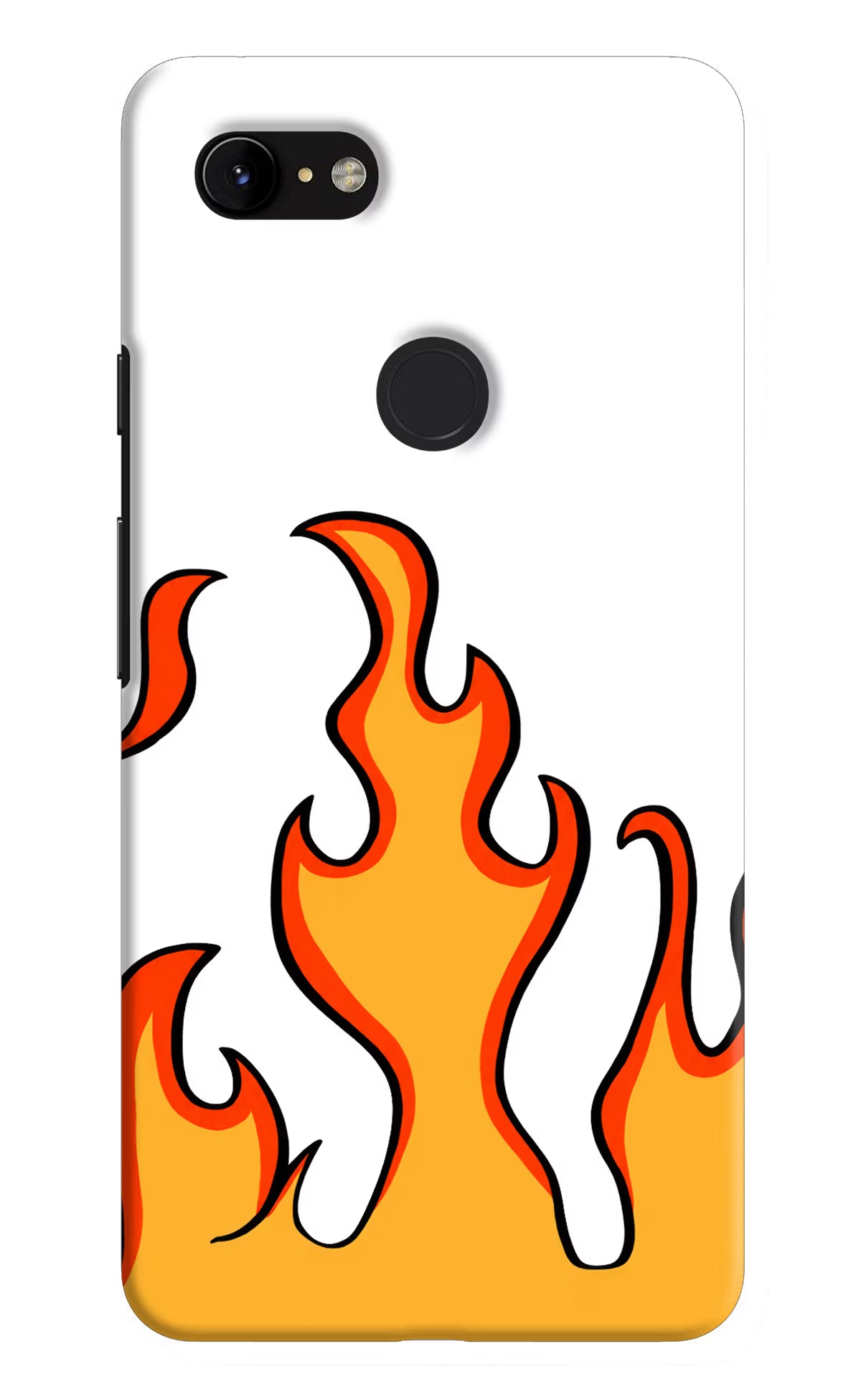Fired Up – White Google Pixel 3 XL Hard Case Back Cover by Casekaro
