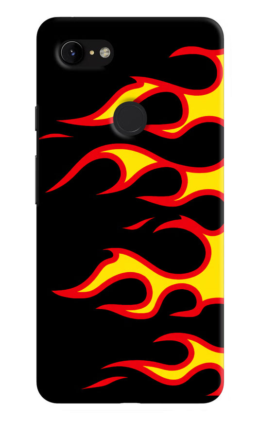 Side Sweep Flames Google Pixel 3 XL Hard Case Back Cover by Casekaro
