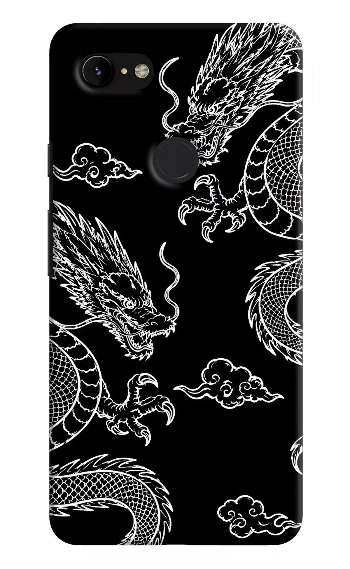 Twin Dragons Google Pixel 3 XL Hard Case Back Cover by Casekaro