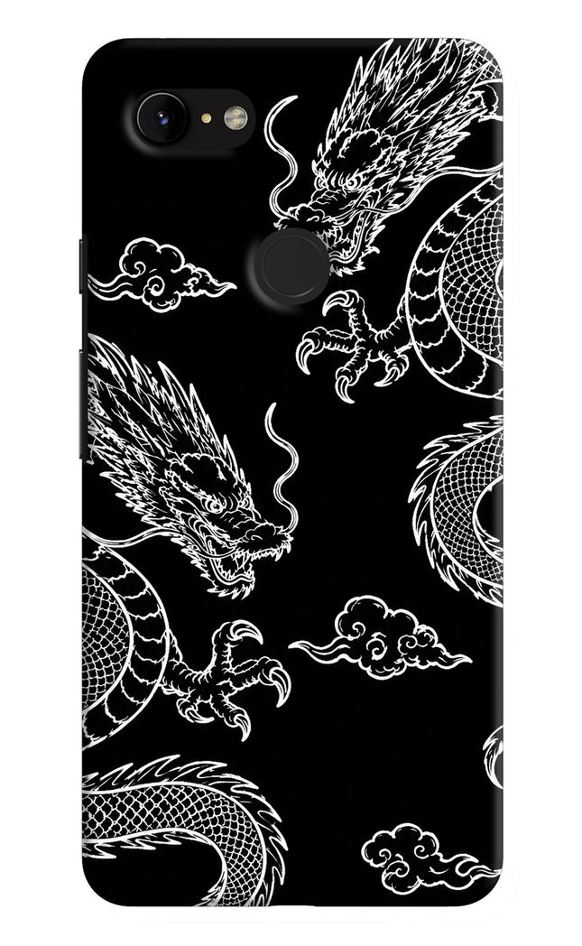 Twin Dragons Google Pixel 3 XL Hard Case Back Cover by Casekaro