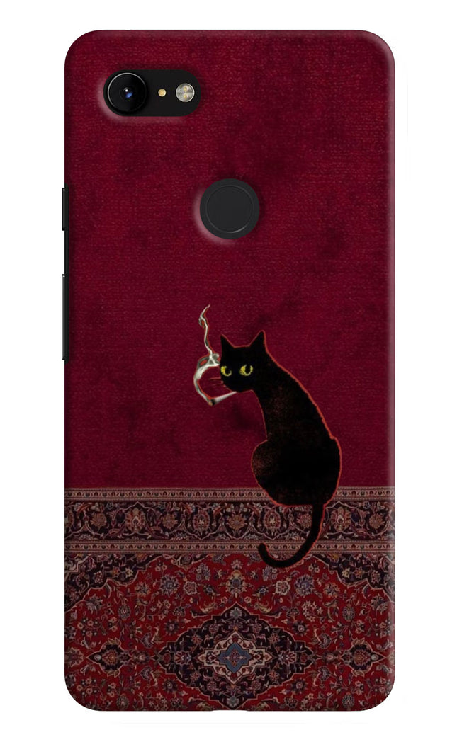 Midnight Cat Google Pixel 3 XL Hard Case Back Cover by Casekaro