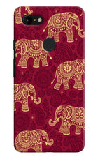 Maroon Elephant Google Pixel 3 XL Hard Case Back Cover by Casekaro