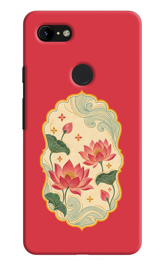 Pink Lotus Google Pixel 3 XL Hard Case Back Cover by Casekaro