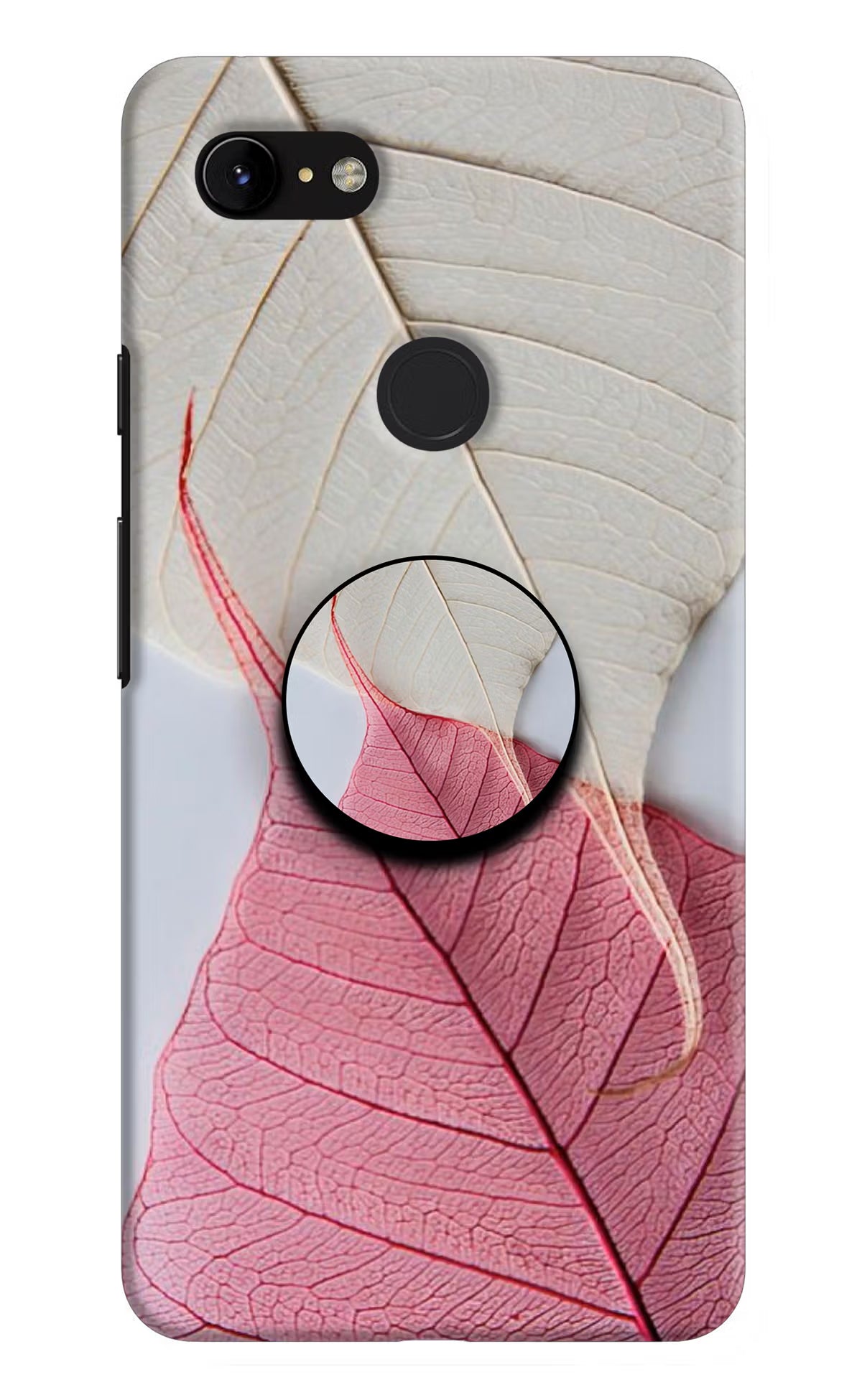 White Pink Leaf Google Pixel 3 XL Pop Case by Casekaro