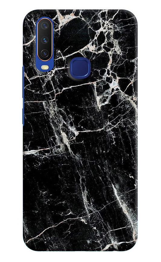 Black Marble Texture Vivo Y11/Y12/U10 Hard Case Back Cover by Casekaro