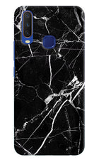 Black Marble Pattern Vivo Y11/Y12/U10 Hard Case Back Cover by Casekaro