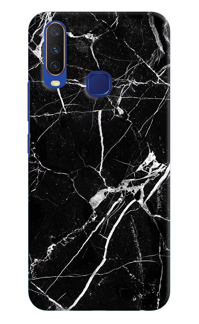 Black Marble Pattern Vivo Y11/Y12/U10 Hard Case Back Cover by Casekaro
