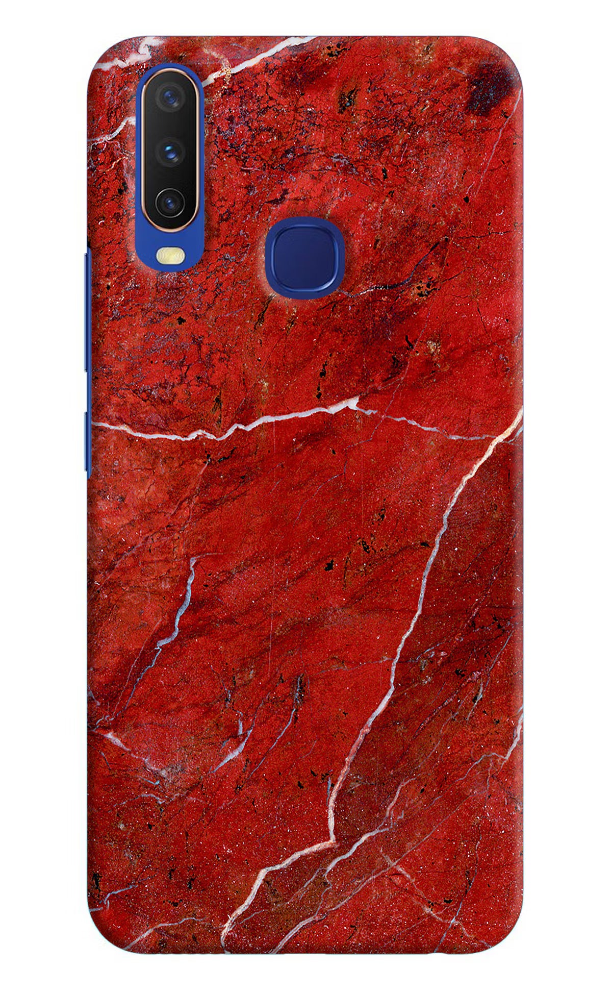 Red Marble Design Vivo Y11/Y12/U10 Hard Case Back Cover by Casekaro