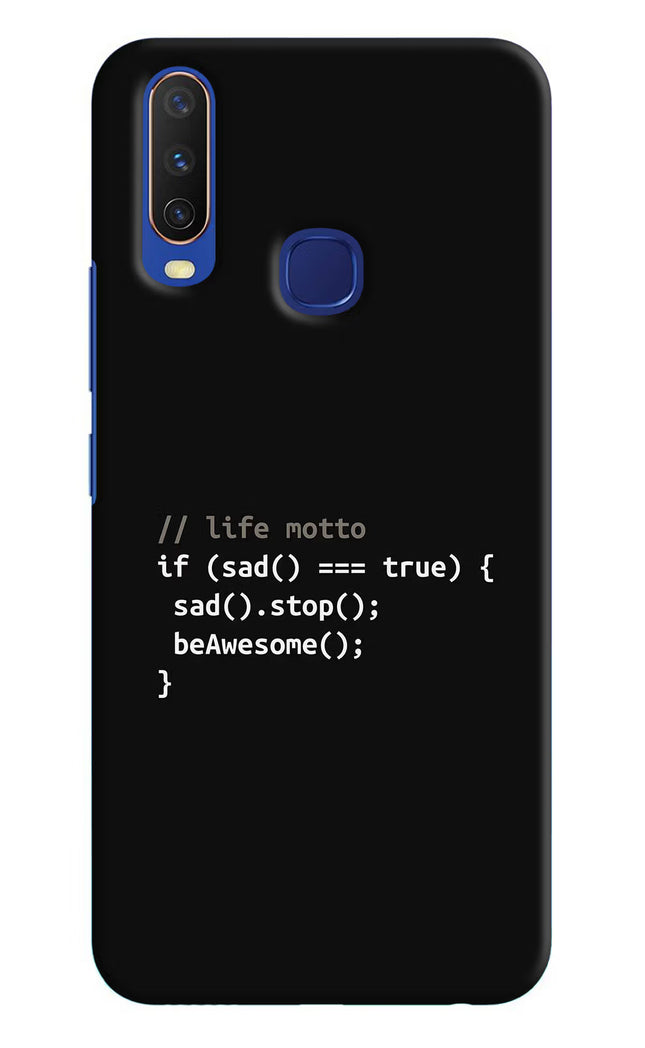 Life Motto Code Vivo Y11/Y12/U10 Hard Case Back Cover by Casekaro