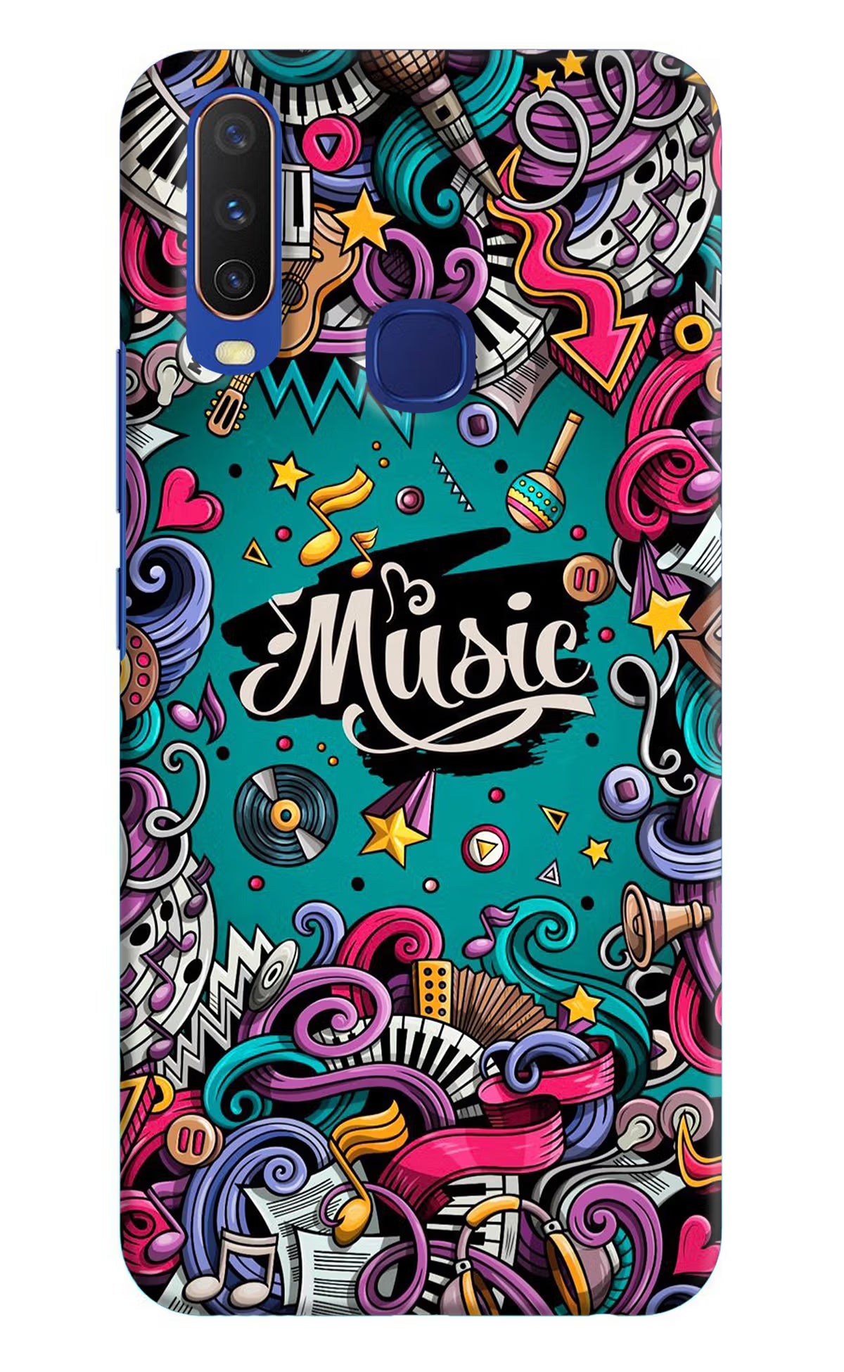 Music Graffiti Vivo Y11/Y12/U10 Hard Case Back Cover by Casekaro