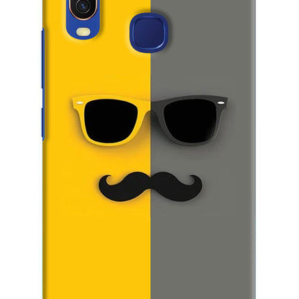 Sunglasses with Mustache Vivo Y11/Y12/U10 Hard Case Back Cover by Casekaro