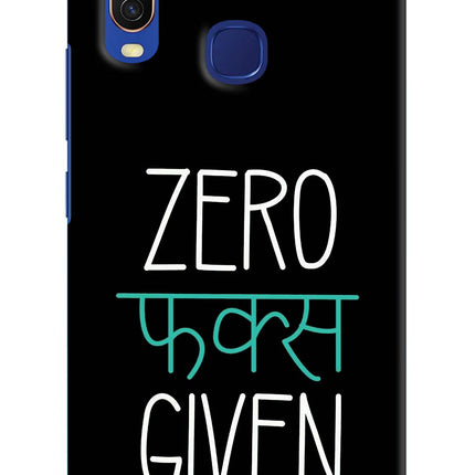 Zero Fucks Given Vivo Y11/Y12/U10 Hard Case Back Cover by Casekaro