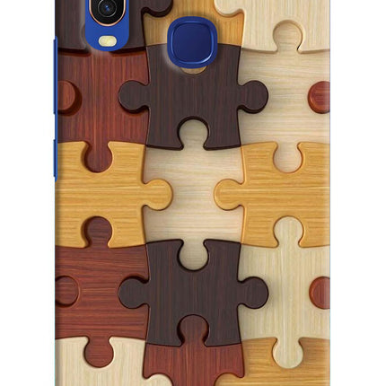 Wooden Puzzle Vivo Y11/Y12/U10 Hard Case Back Cover by Casekaro
