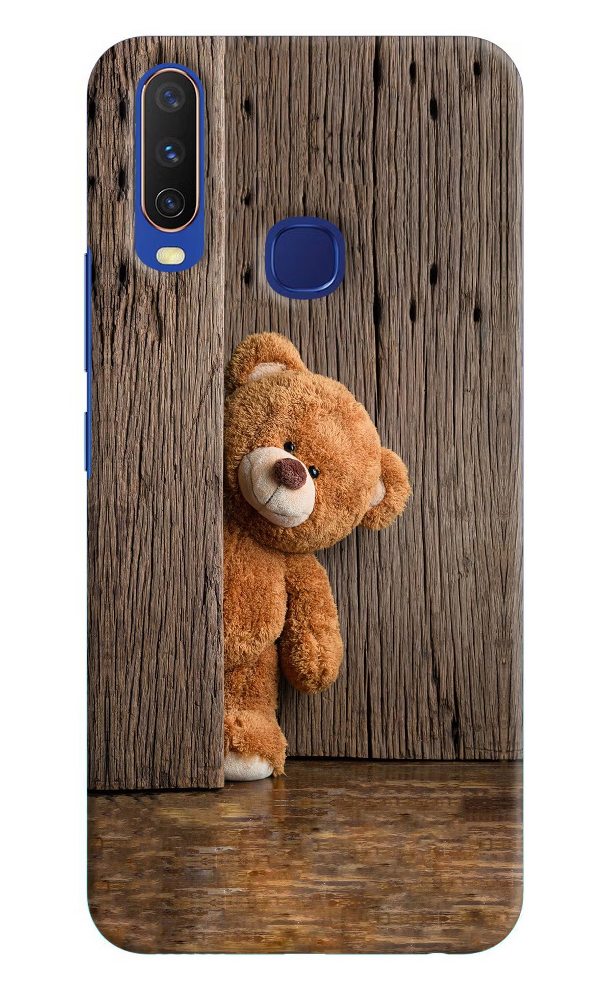 Teddy Wooden Vivo Y11/Y12/U10 Hard Case Back Cover by Casekaro