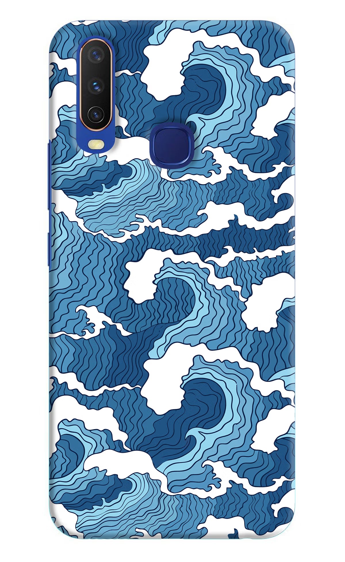 Blue Waves Vivo Y11/Y12/U10 Hard Case Back Cover by Casekaro