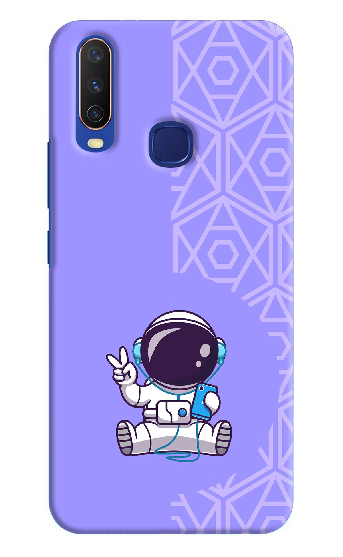 Cute Astronaut Chilling Vivo Y11/Y12/U10 Hard Case Back Cover by Casekaro