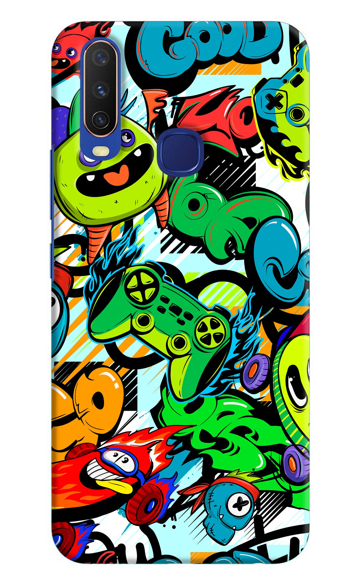 Game Doodle Vivo Y11/Y12/U10 Hard Case Back Cover by Casekaro