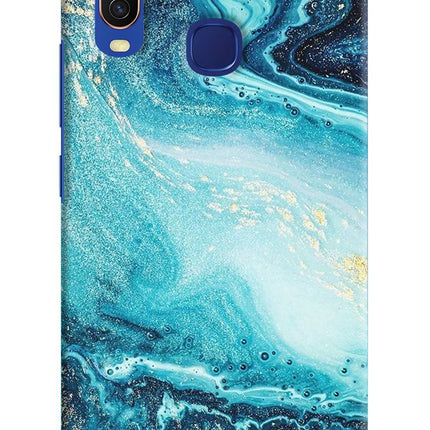 Blue Glitter Marble Vivo Y11/Y12/U10 Hard Case Back Cover by Casekaro