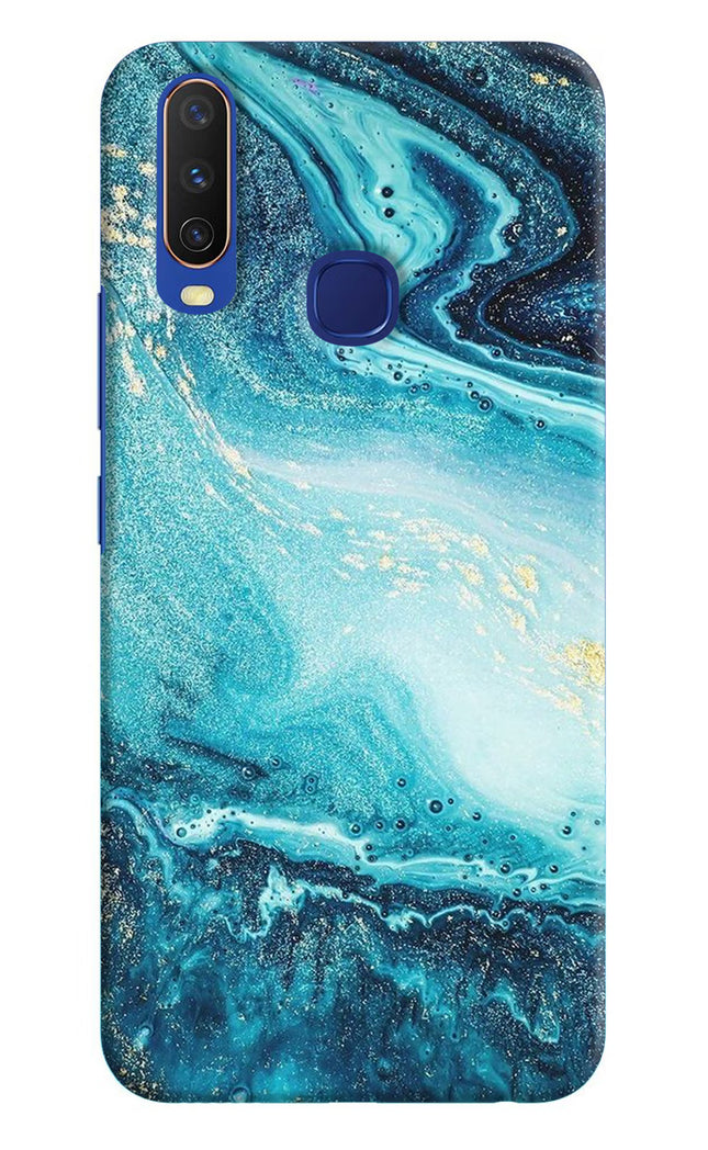 Blue Glitter Marble Vivo Y11/Y12/U10 Hard Case Back Cover by Casekaro
