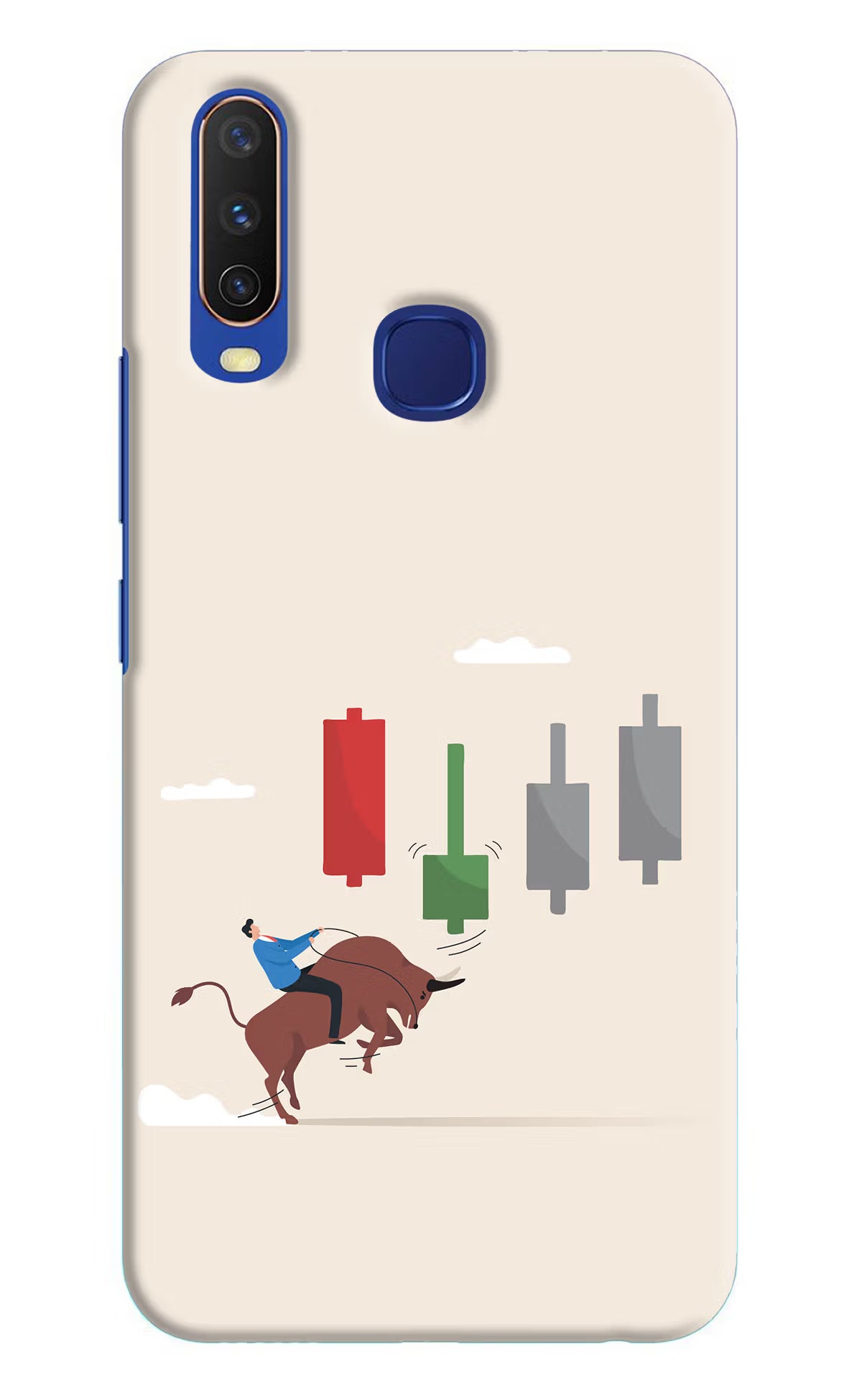 Bull Trading Momentum Vivo Y11/Y12/U10 Hard Case Back Cover by Casekaro