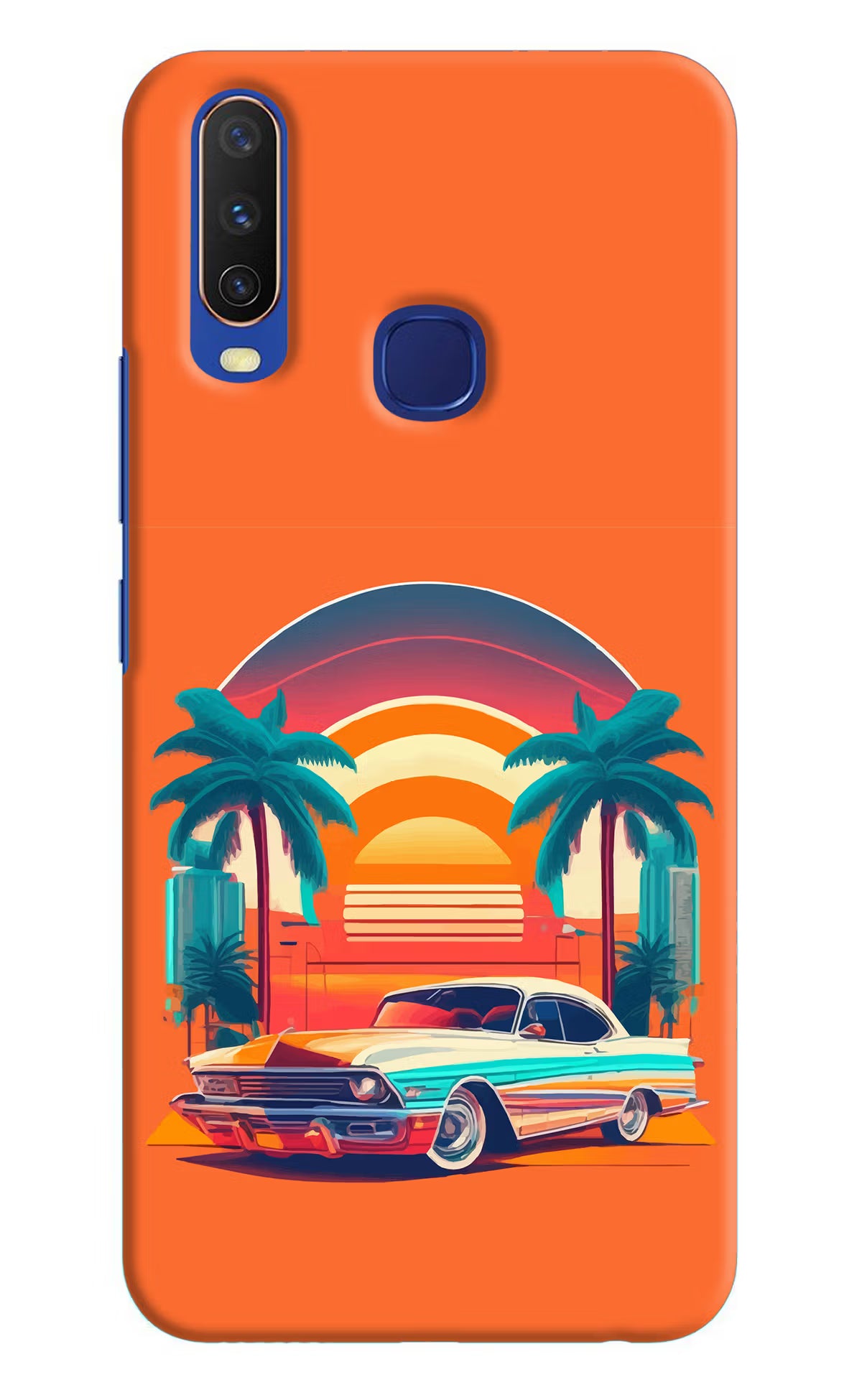 Palm Drive 80s Vivo Y11/Y12/U10 Hard Case Back Cover by Casekaro