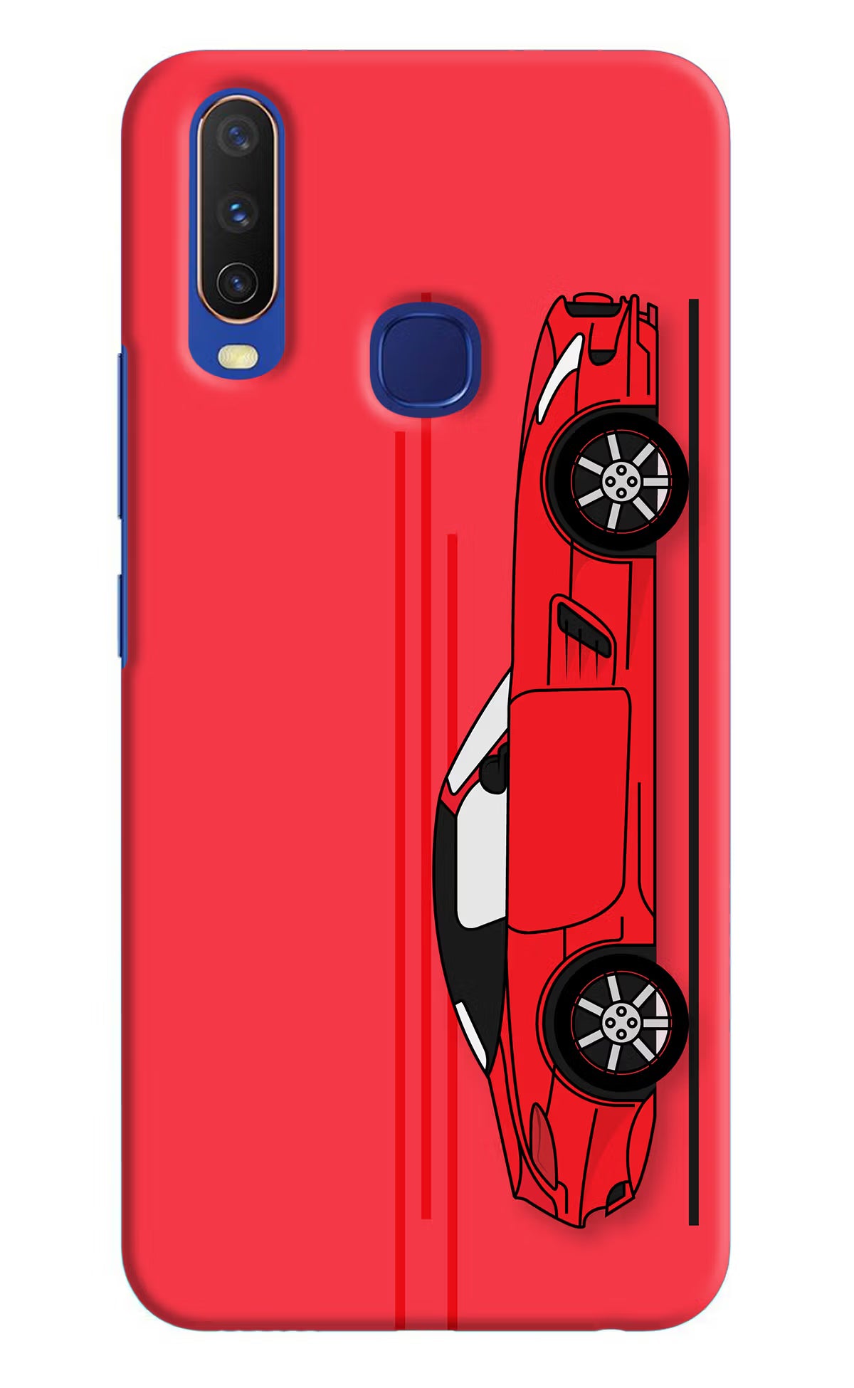 Red Velocity Vivo Y11/Y12/U10 Hard Case Back Cover by Casekaro