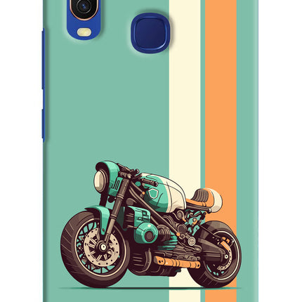 Striped Moto Drift Vivo Y11/Y12/U10 Hard Case Back Cover by Casekaro