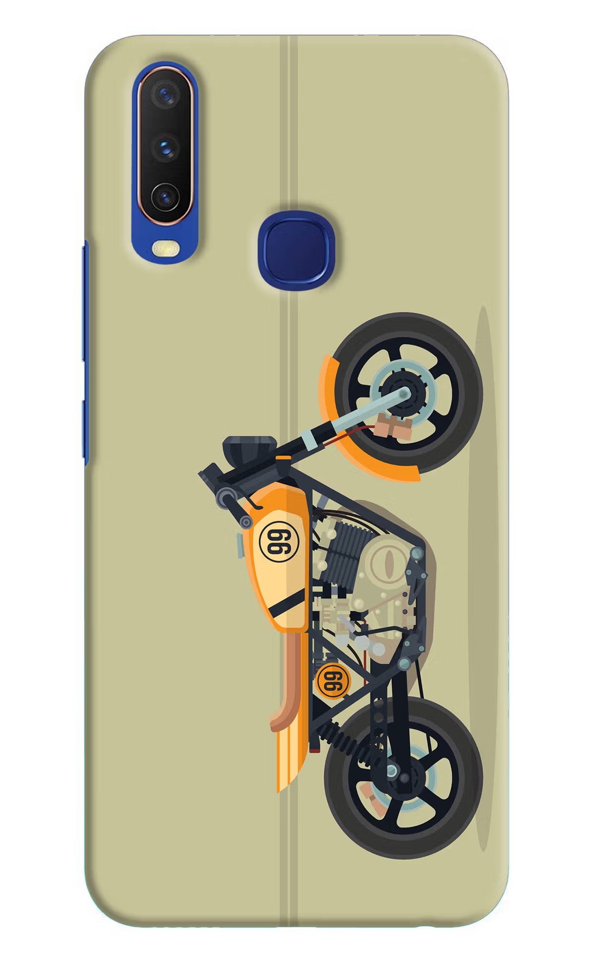 Vertical Speedster Vivo Y11/Y12/U10 Hard Case Back Cover by Casekaro