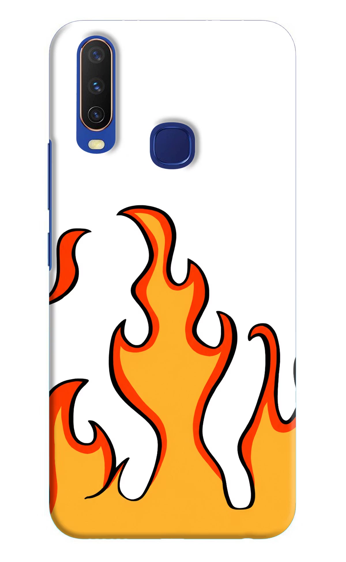 Fired Up – White Vivo Y11/Y12/U10 Hard Case Back Cover by Casekaro