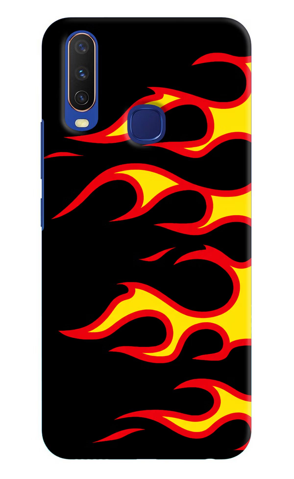 Side Sweep Flames Vivo Y11/Y12/U10 Hard Case Back Cover by Casekaro