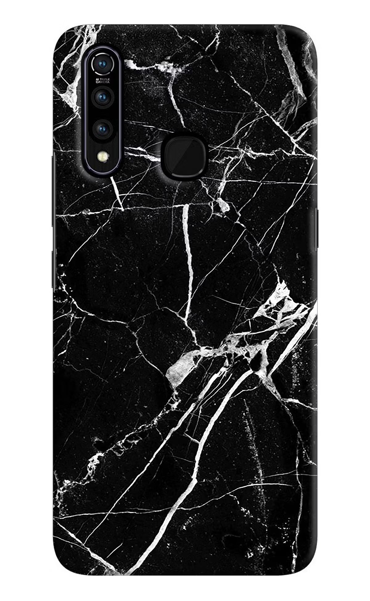 Black Marble Pattern Vivo Z1 Pro Hard Case Back Cover by Casekaro