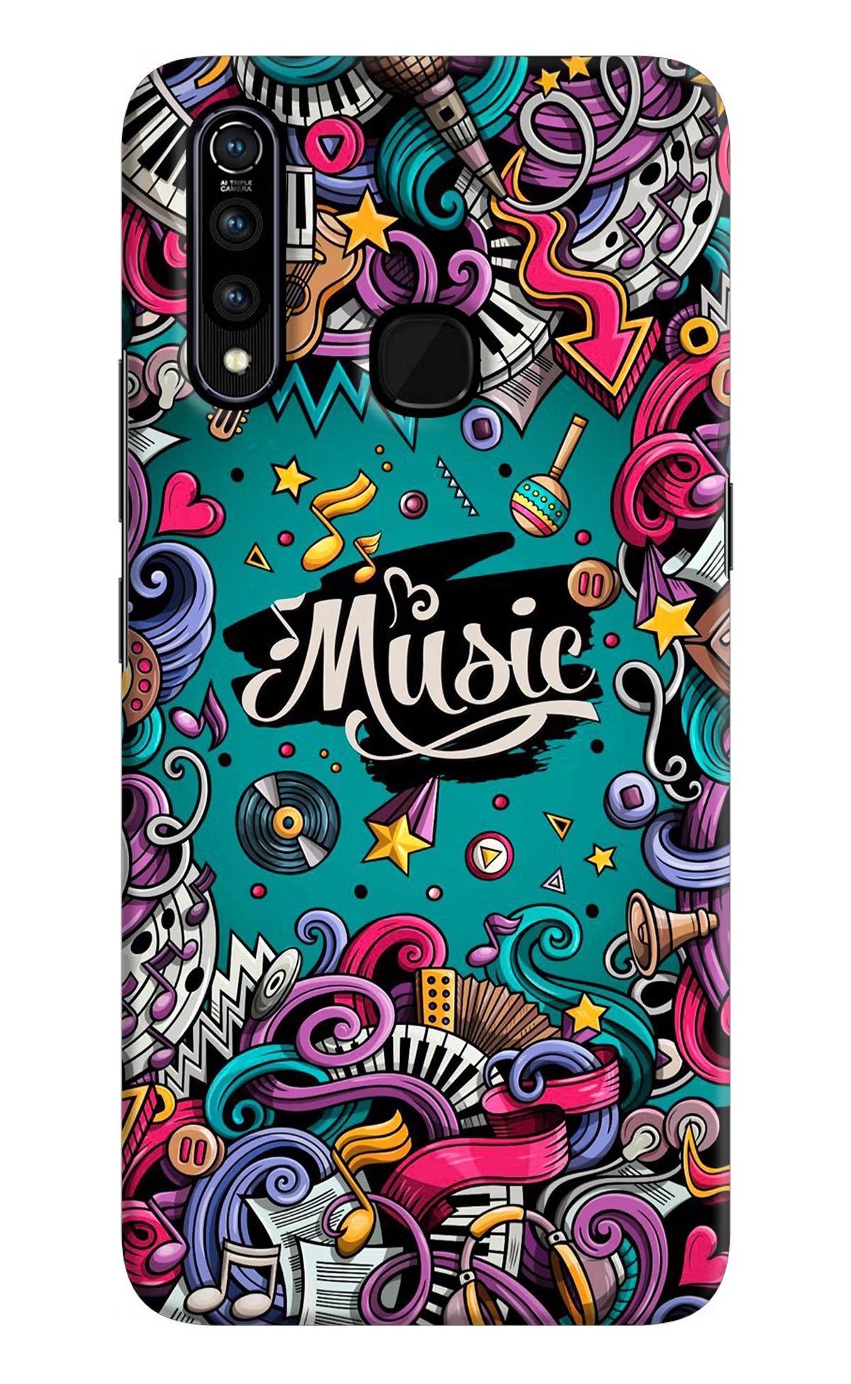 Music Graffiti Vivo Z1 Pro Hard Case Back Cover by Casekaro