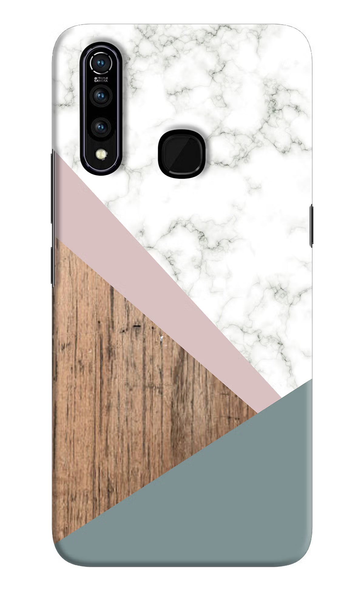 Marble wood Abstract Vivo Z1 Pro Hard Case Back Cover by Casekaro