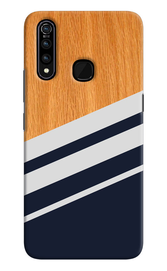 Blue and white wooden Vivo Z1 Pro Hard Case Back Cover by Casekaro