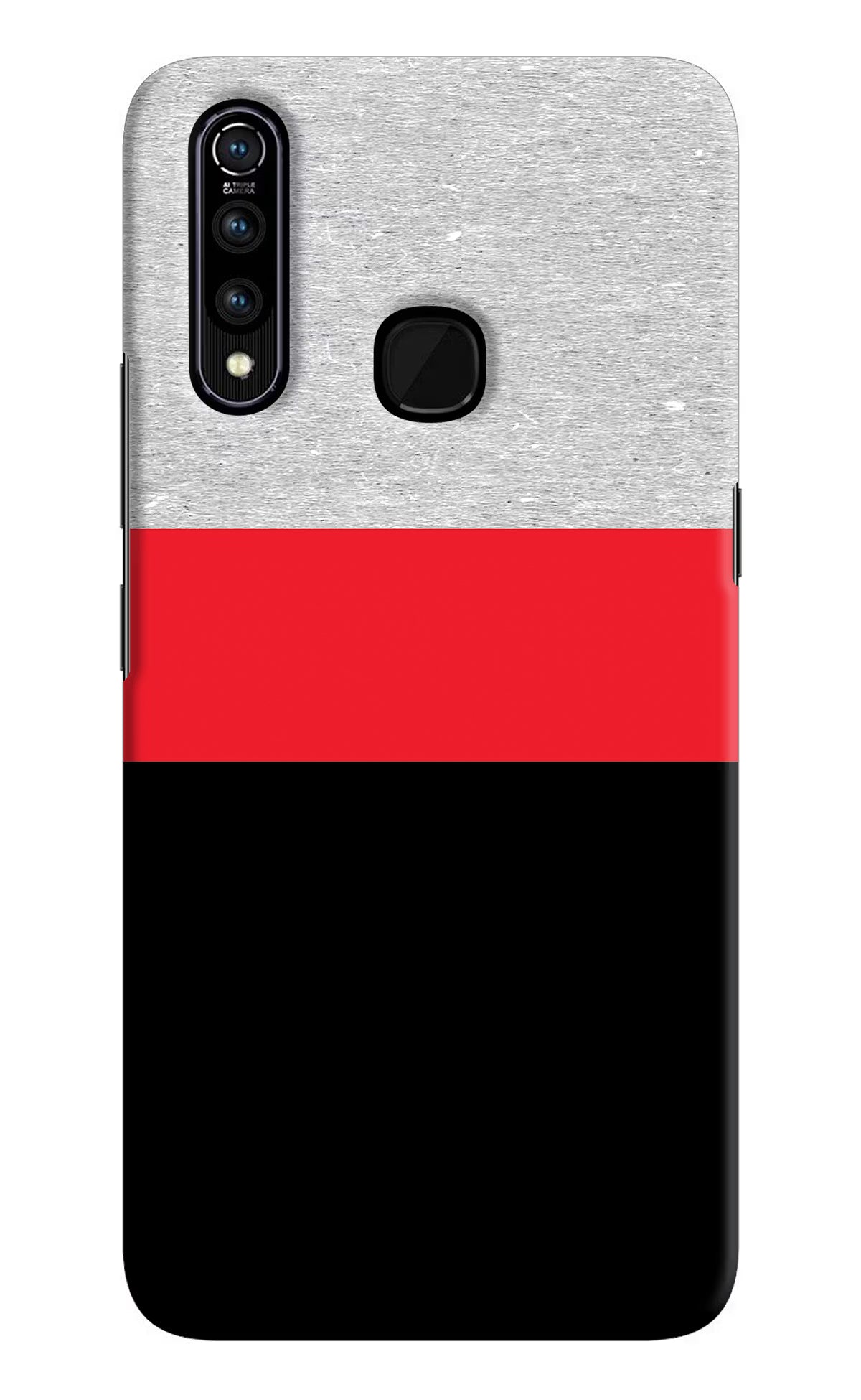 Tri Color Pattern Vivo Z1 Pro Hard Case Back Cover by Casekaro
