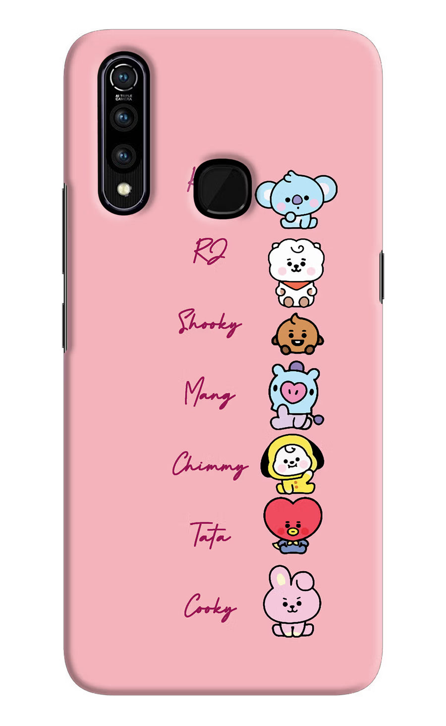 BTS names Vivo Z1 Pro Back Cover, Hard case