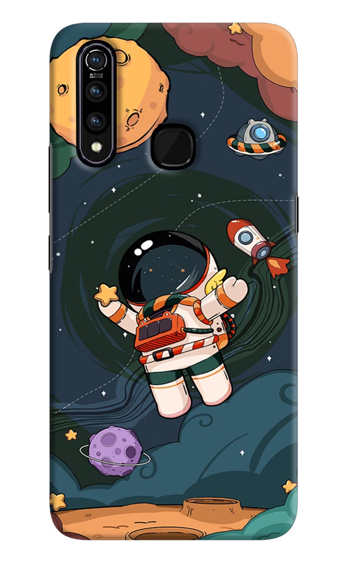 Cartoon Astronaut Vivo Z1 Pro Hard Case Back Cover by Casekaro