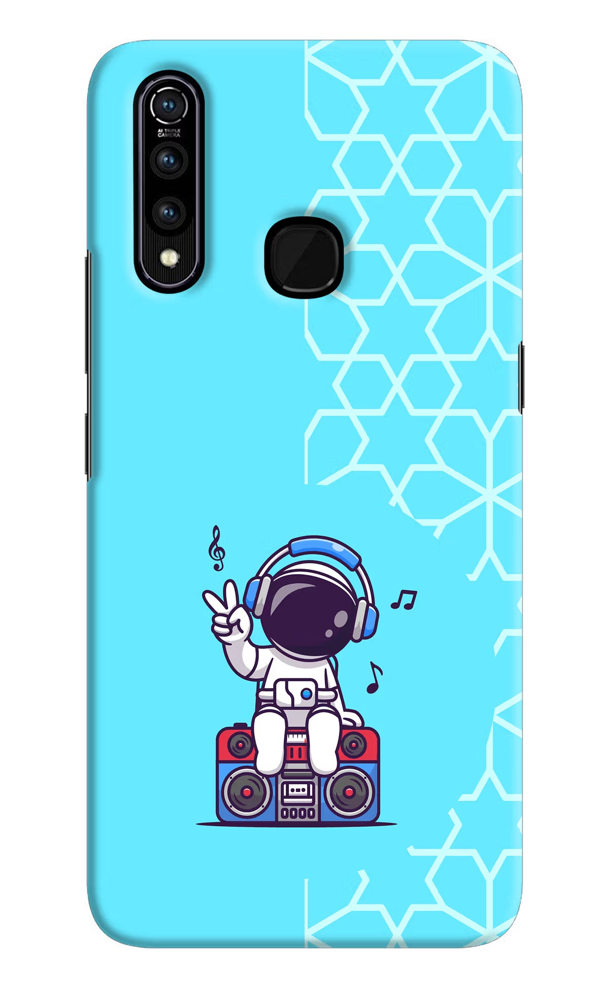 Cute Astronaut Chilling Vivo Z1 Pro Hard Case Back Cover by Casekaro