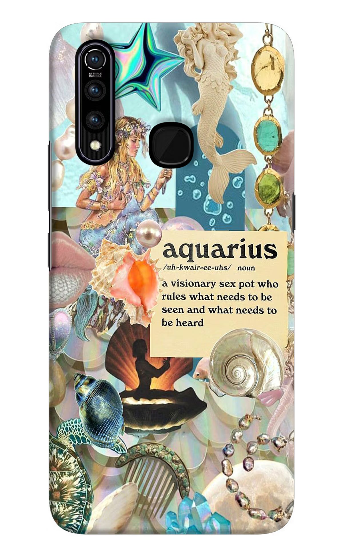Aquarius Zodiac Vivo Z1 Pro Hard Case Back Cover by Casekaro
