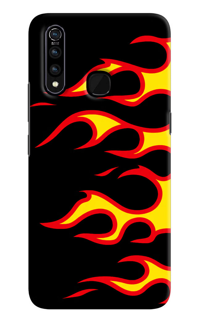 Side Sweep Flames Vivo Z1 Pro Hard Case Back Cover by Casekaro