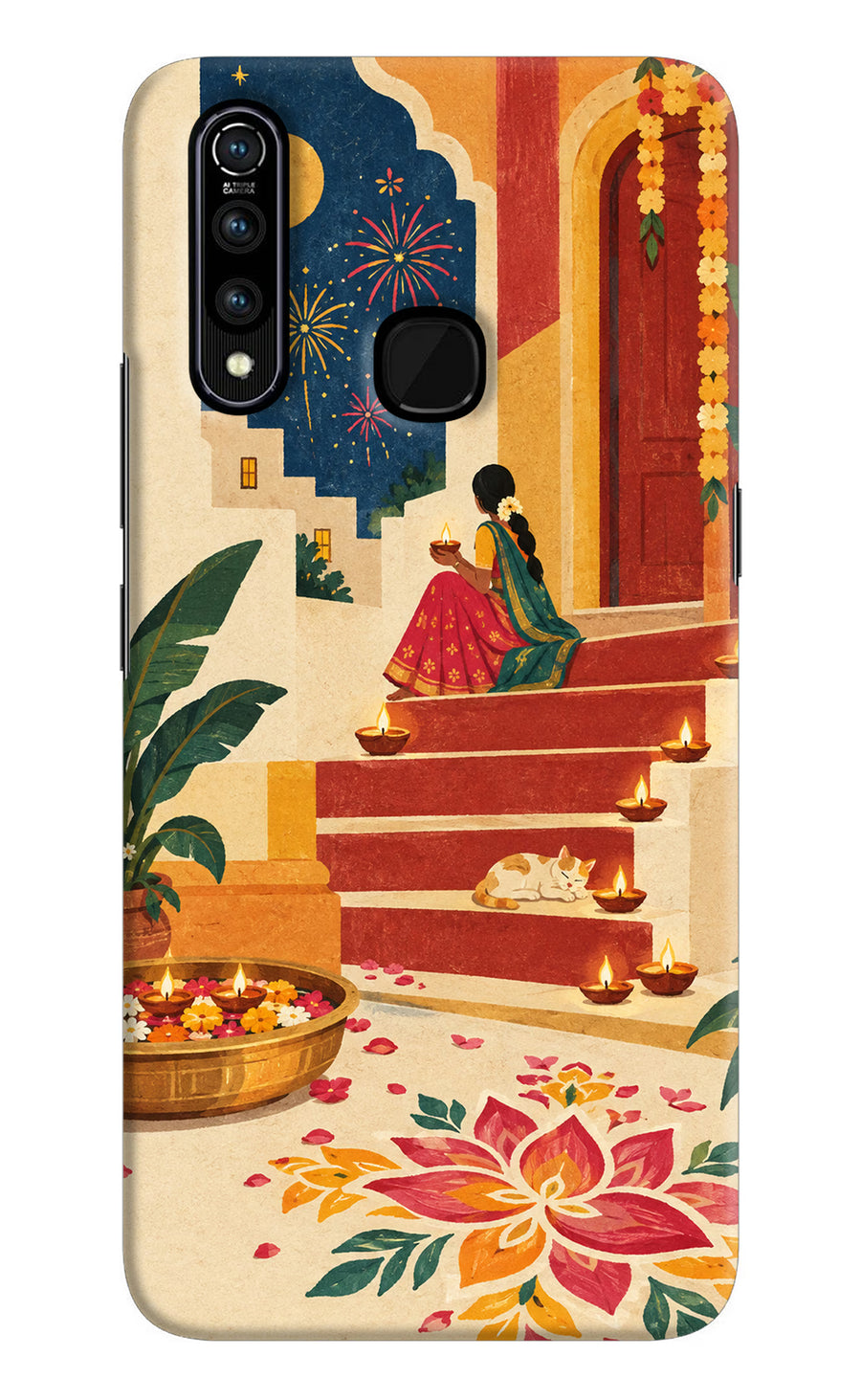 Diwali Rangoli Vivo Z1 Pro Back Cover, Hard case