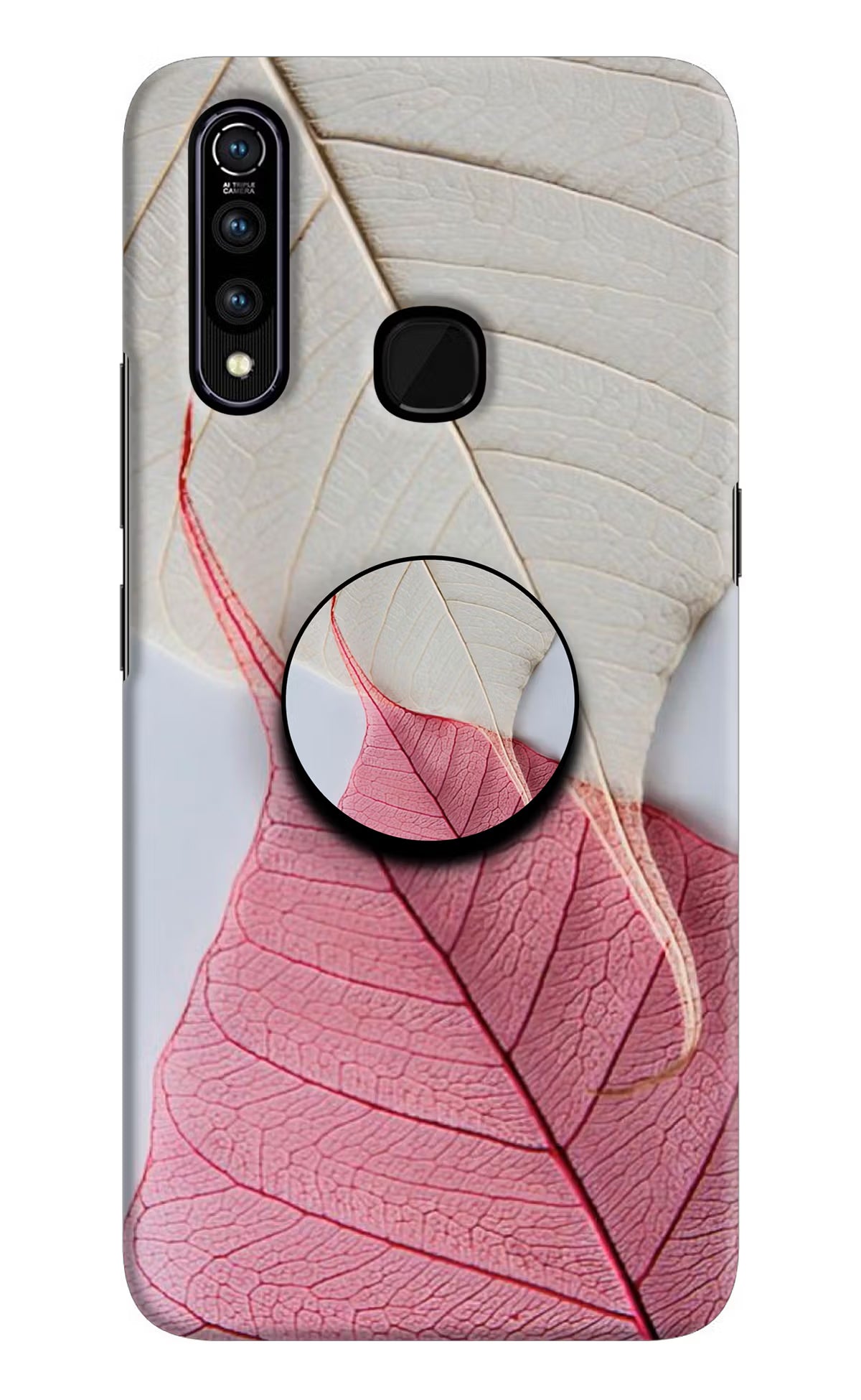 White Pink Leaf Vivo Z1 Pro Pop Case by Casekaro
