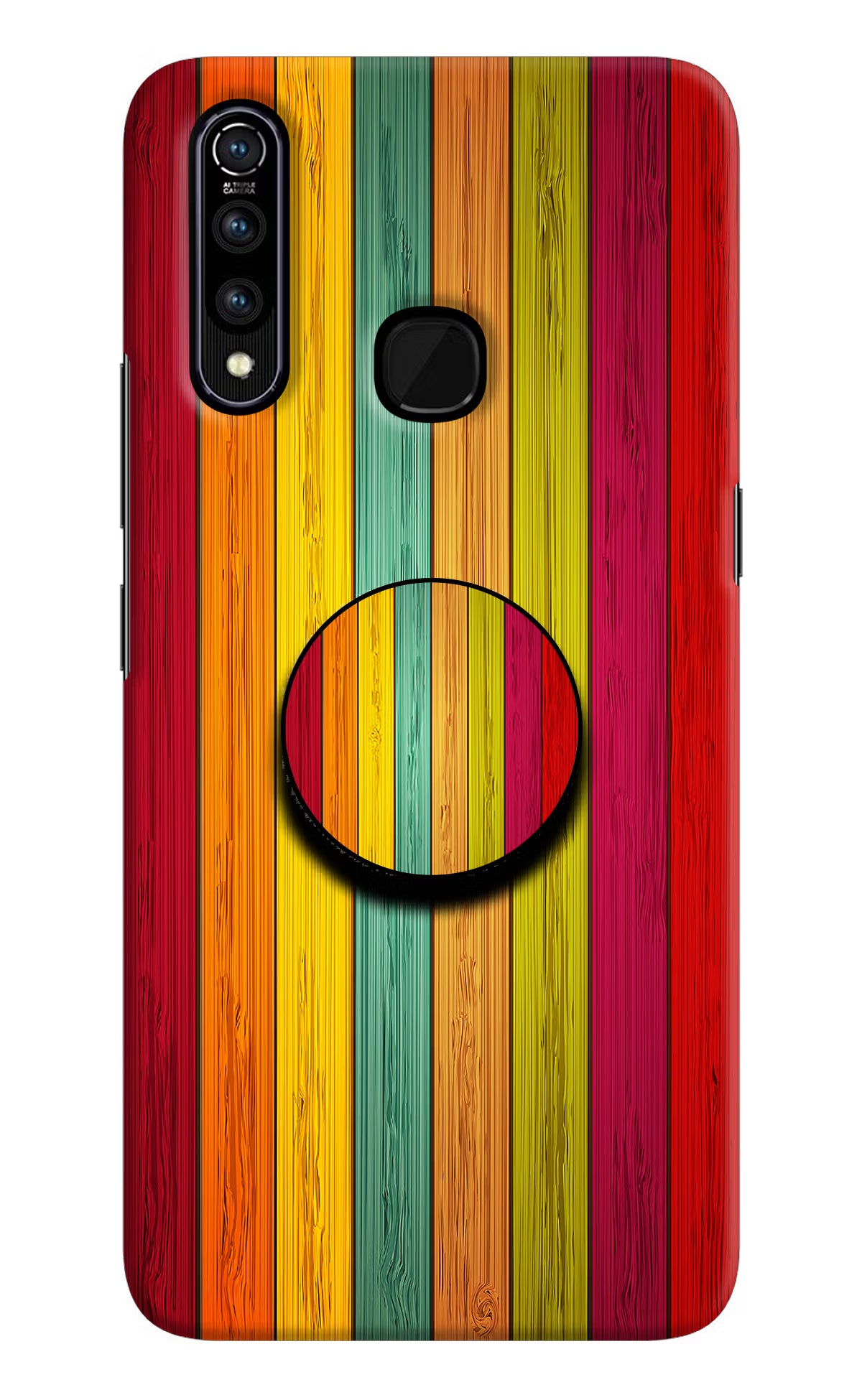 Multicolor Wooden Vivo Z1 Pro Pop Case by Casekaro
