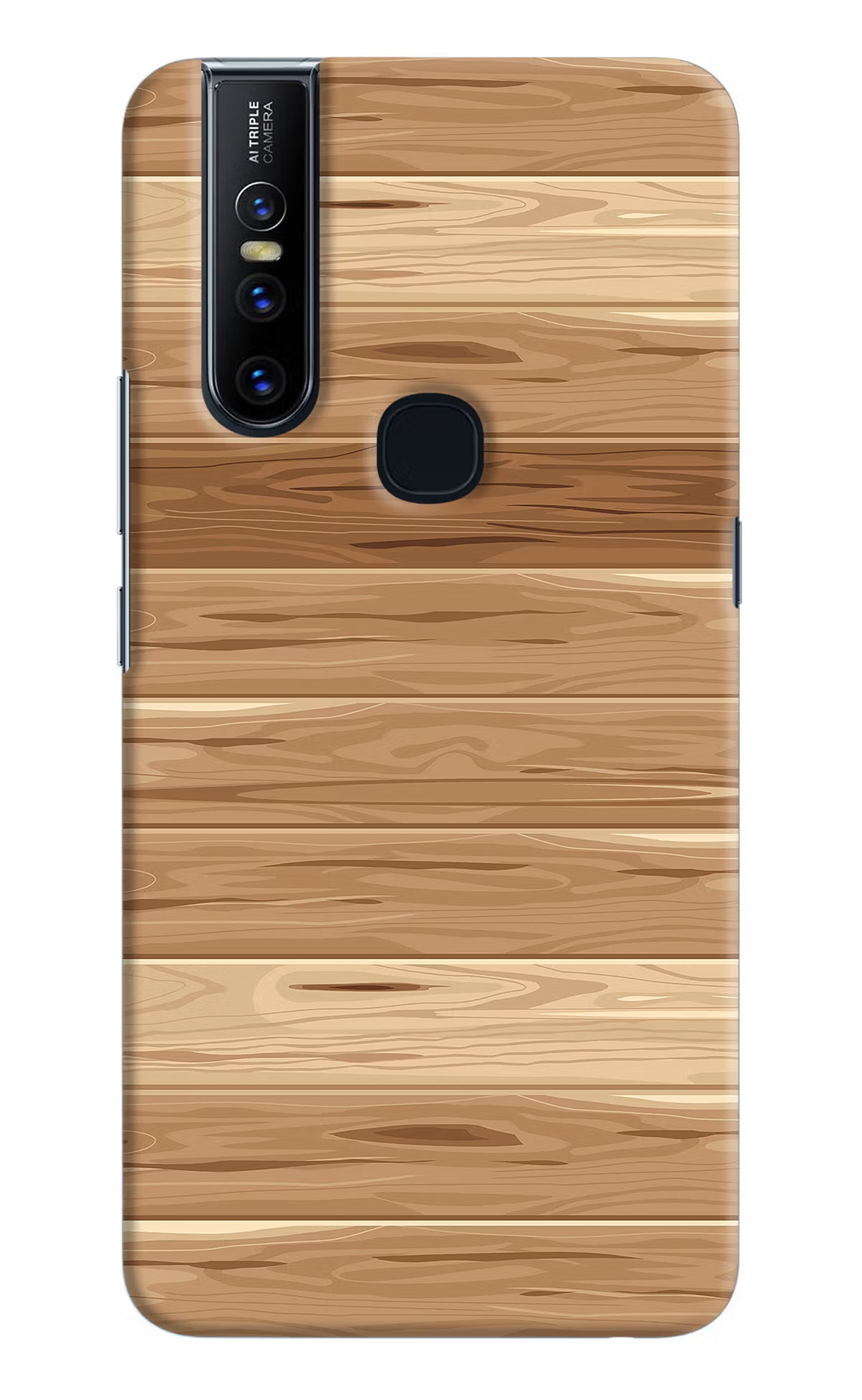Wooden Vector Vivo V15 Hard Case Back Cover by Casekaro