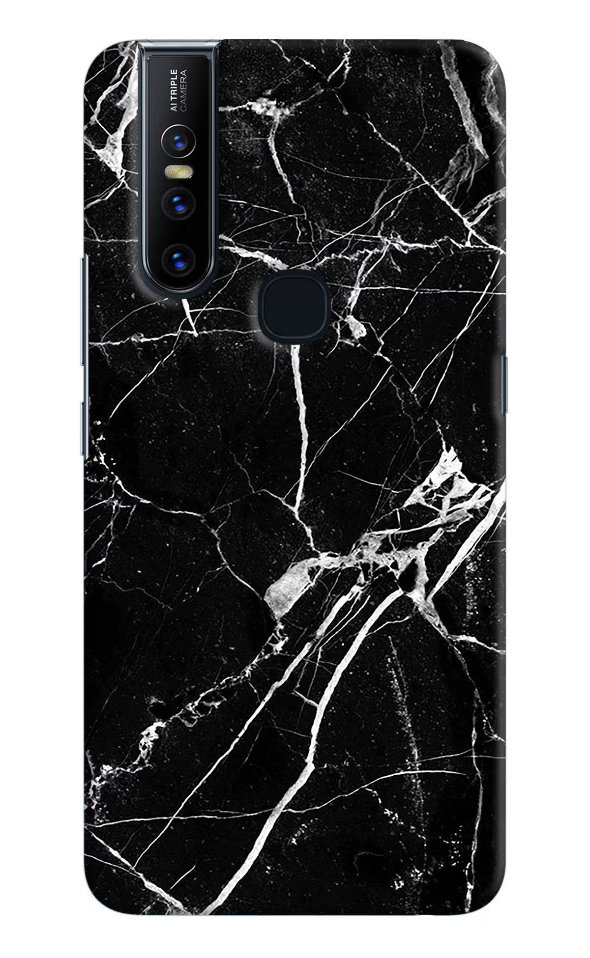 Black Marble Pattern Vivo V15 Hard Case Back Cover by Casekaro